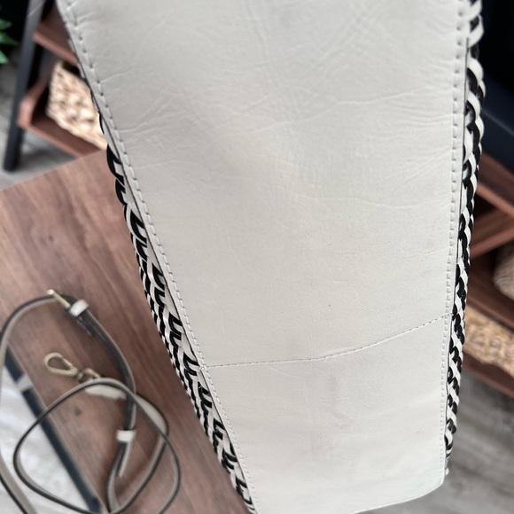 Braided Leather Tote Bag - Cream - Picture 4 of 4
